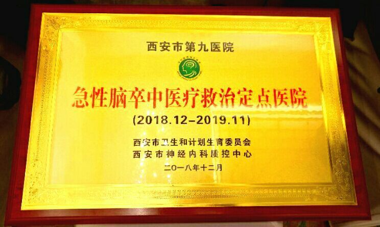 您家门口的卒中急救定点单位——西安市第九医院 您家门口的卒中急救定点单位——西安市第九医院