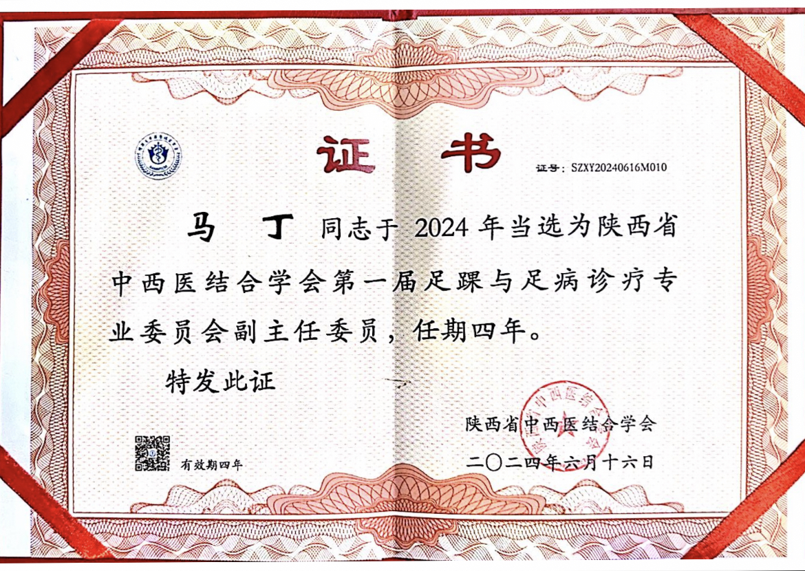 喜报 | 市九院骨科副主任马丁当选陕西省中西医结合学会足踝与足病诊疗专业委员会副主任委员 喜报 | 市九院骨科副主任马丁当选陕西省中西医结合学会足踝与足病诊疗专业委员会副主任委员