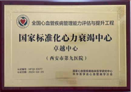 喜报!西安市第九医院心血管病院批获CDQI国家标准化心力衰竭卓越中心、国家标准化冠心病示范中心、国家标准化心血管与代谢疾病示范中心! 喜报!西安市第九医院心血管病院批获CDQI国家标准化心力衰竭卓越中心、国家标准化冠心病示范中心、国家标准化心血管与代谢疾病示范中心!
