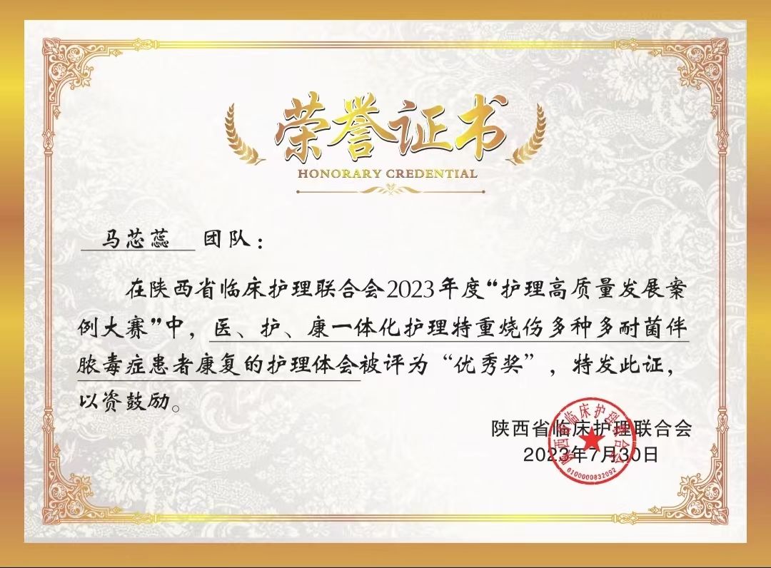 报道--我院烧伤整形美容科团队喜获“省级护理高质量发展案例大赛”优秀奖
