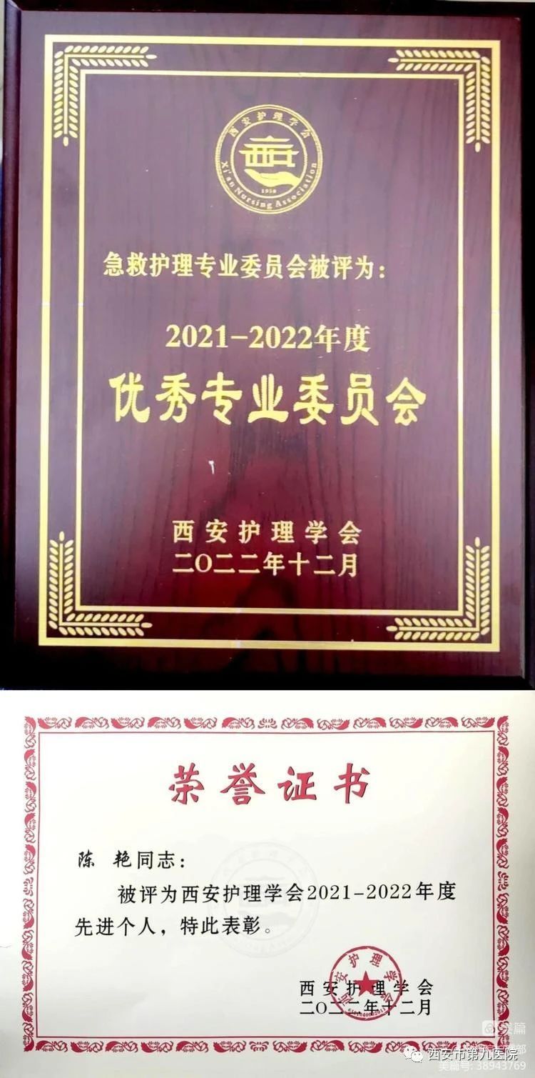 热烈祝贺西安护理学会急救专业委员会荣获优秀专业委员会、专委会主任委员陈艳荣获先进个人 热烈祝贺西安护理学会急救专业委员会荣获优秀专业委员会、专委会主任委员陈艳荣获先进个人