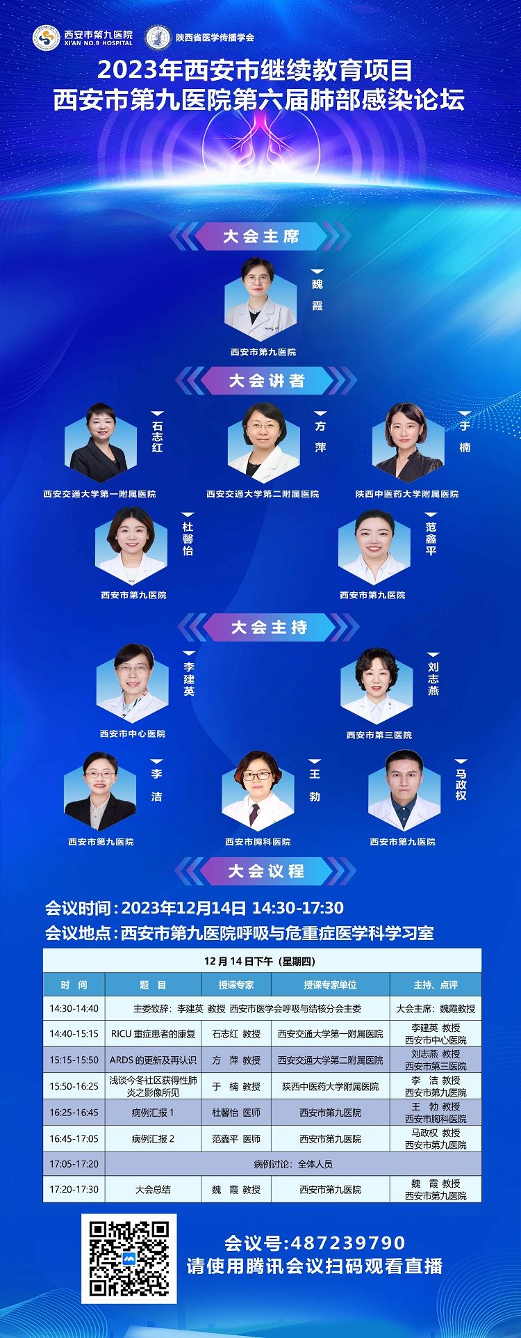 【市级继教项目】2023年西安市继续教育项目 西安市第九医院第六届肺部感染论坛